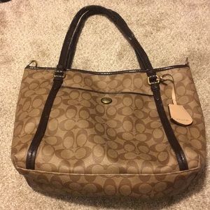 Medium Coach Bag- brown and dark brown